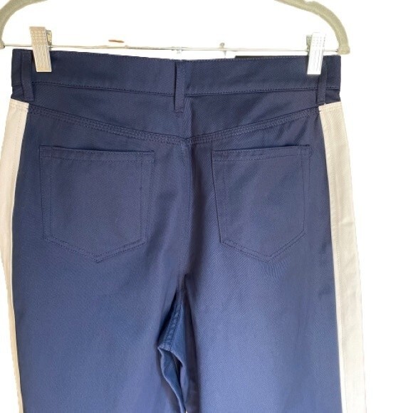 BLDWN Blue White High Waisted Pants Cropped Wide Leg Skater Size 28 - Picture 6 of 11